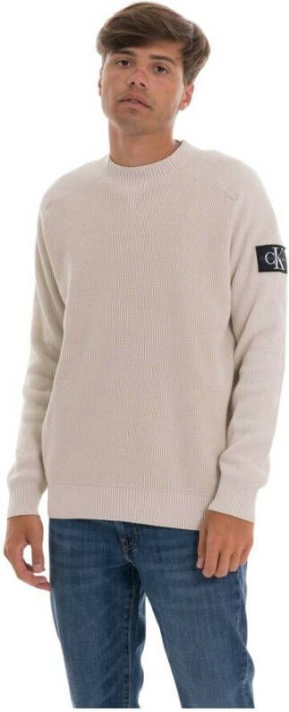 Calvin Klein Jeans Mono Logo Sweater Beige Heren