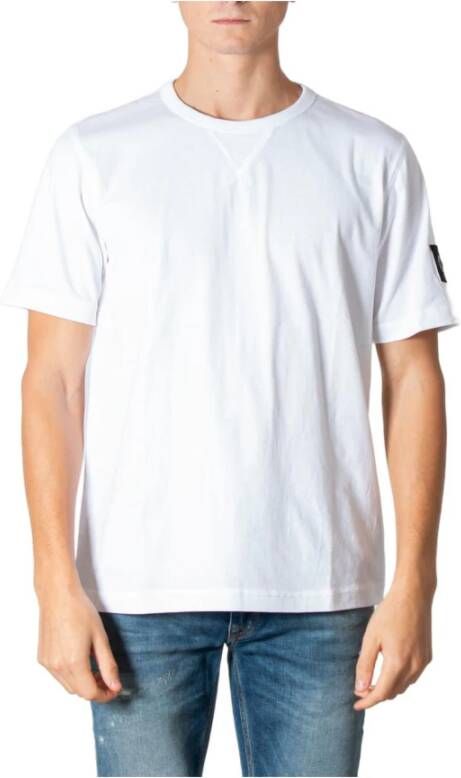 Calvin Klein Jeans Monogram Sleeve Badg J30J314051 Wit Heren