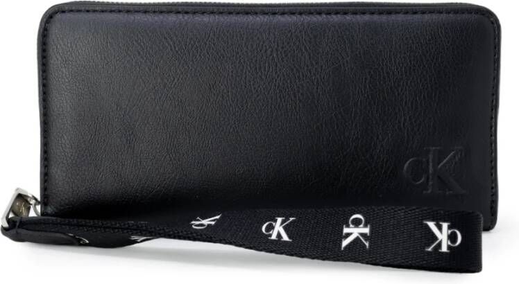 Calvin Klein Jeans Zwarte damesportemonnee met ritssluiting Zwart Dames
