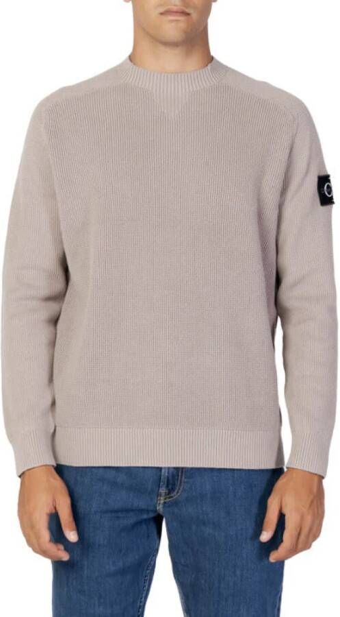 Calvin Klein Jeans Round-neck Knitwear Beige Heren