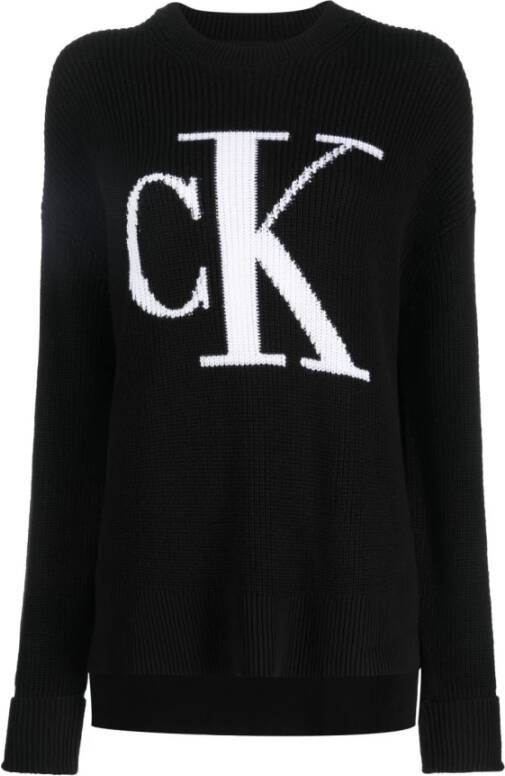 Calvin Klein Jeans Round-neck Knitwear Zwart Dames
