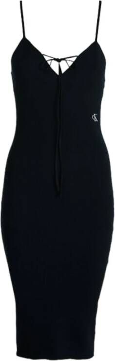 Calvin Klein Jeans Knielange jurk met labelstitching