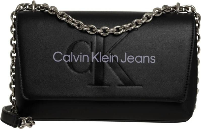 Calvin Klein Zwarte Schoudertas Sculpted Ew Flap Con