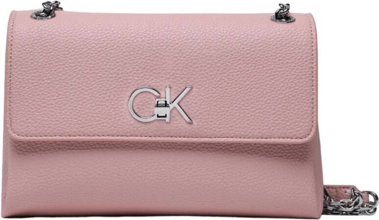 Calvin Klein Roze Cross Body Tas Re-Lock Stijl Pink Dames