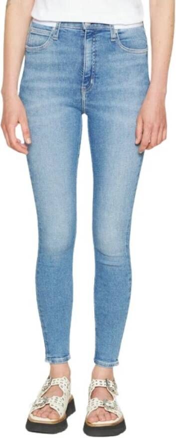 Calvin Klein Jeans Dames Blauwe Jeans Ritssluiting en Knoopsluiting Blauw Dames