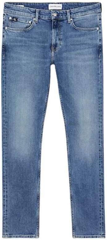 Calvin Klein Jeans Blauwe Jeans met Ritssluiting en Knoopsluiting Blue Heren