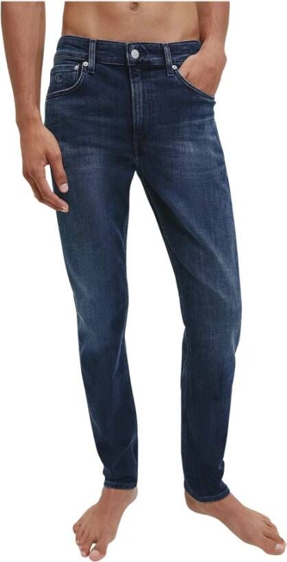 Calvin Klein Jeans Slanke taps toelopende jeans Blauw Heren