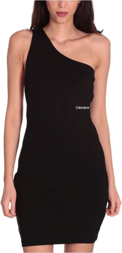 Calvin Klein Jeans Mini-jurk met one shoulder-band model 'MILANO'