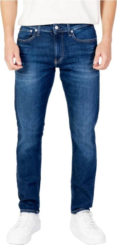 Calvin Klein Jeans Heren Blauwe Jeans met Ritssluiting en Knoopsluiting Blue Heren