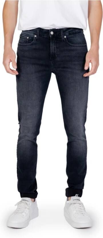 Calvin Klein Jeans Zwarte Heren Jeans met Ritssluiting en Knoopsluiting Black Heren