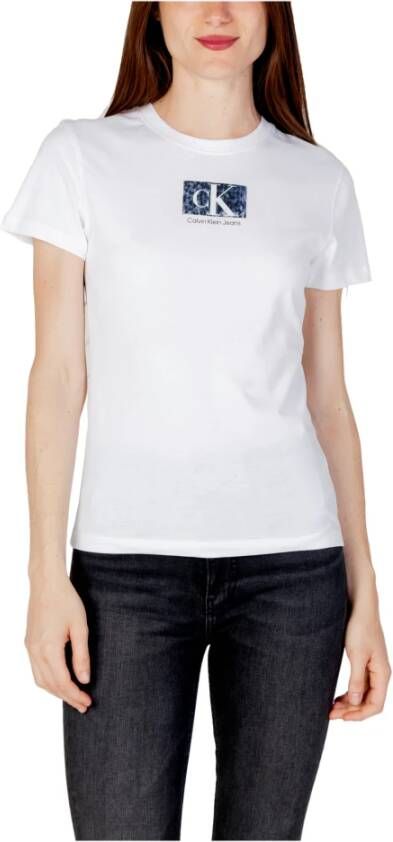 Calvin Klein Jeans Slim Fit T-shirt voor dames Wit Dames