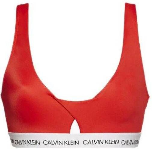 Calvin Klein Jeans Stijlvolle Zwemkledingcollectie: Polyamide Blend Red Dames
