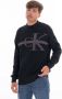 Calvin Klein Jeans Zwarte Crewneck Sweater Monogram CK Borduurwerk Black Heren - Thumbnail 2