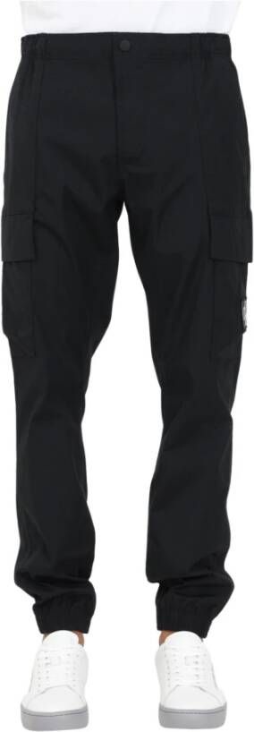 Calvin Klein Zwarte broek met zakken en monogramlogo Zwart Heren