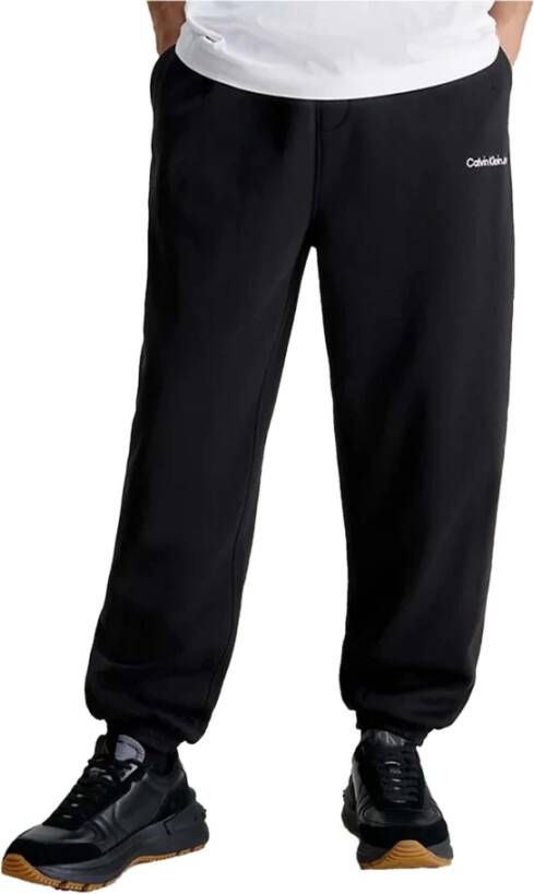Calvin Klein Jeans Logo Sweatpants met relaxte pasvorm Black Heren