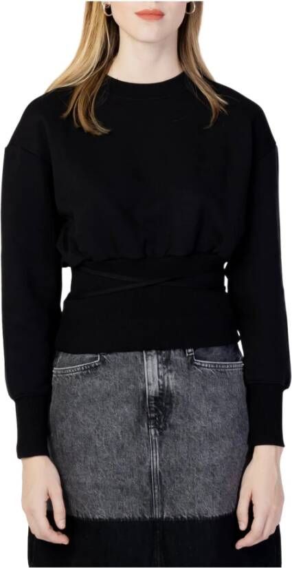 Calvin Klein Jeans Klassieke Zwarte Sweatshirt met Lange Mouwen Black Dames