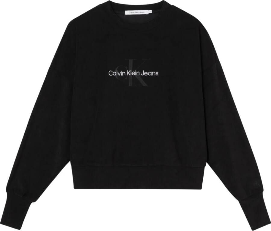 Calvin Klein Jeans Zwart Bedrukte Sweatshirt met Lange Mouwen Black