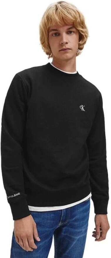 Calvin Klein Basic Sweatshirt Loose Fit Ronde Hals Lange Mouwen Geborduurd Logo Black Heren - Foto 9