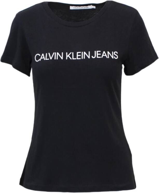 Calvin Klein Jeans T-shirt print Zwart Dames