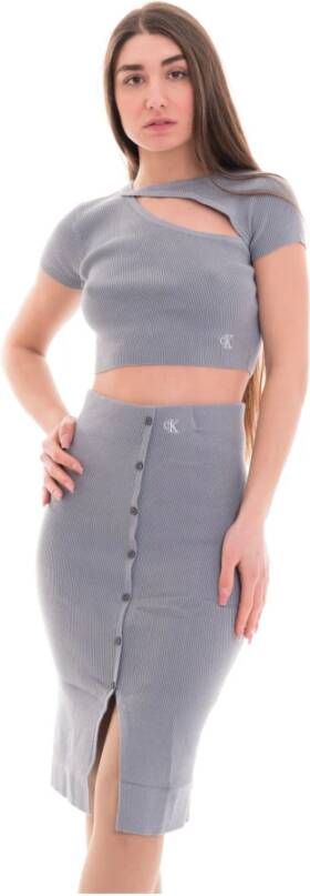 Calvin Klein Jeans Asym uitgesneden gebreide J20J221129Aci Grijs Dames