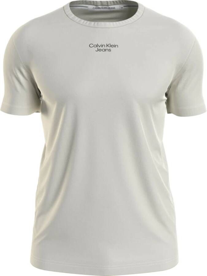Calvin Klein Jeans Gestapeld logo tee J30J320595Ybi White Heren
