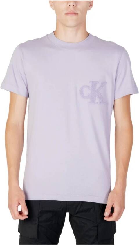 Calvin Klein Monogram T-shirt Paars J30J323492 PC1 Purple Heren