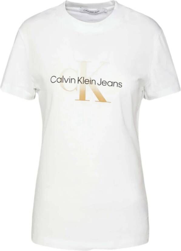 Calvin Klein Jeans Gradient Monologo T-shirt White Dames