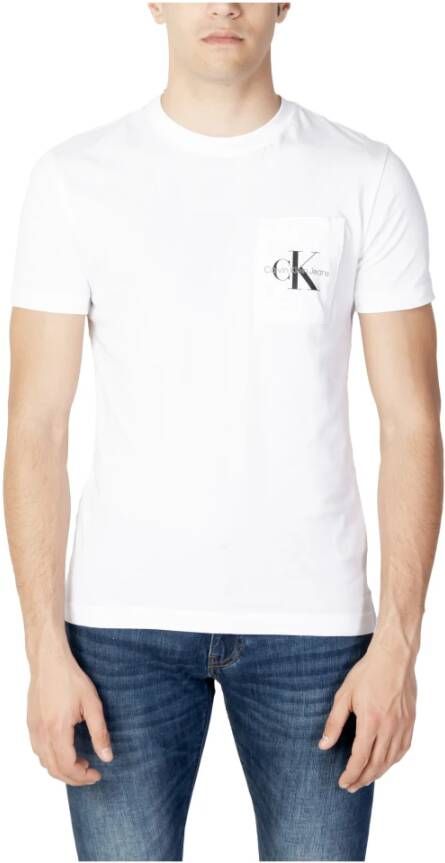Calvin Klein Jeans T-Shirts Wit Heren