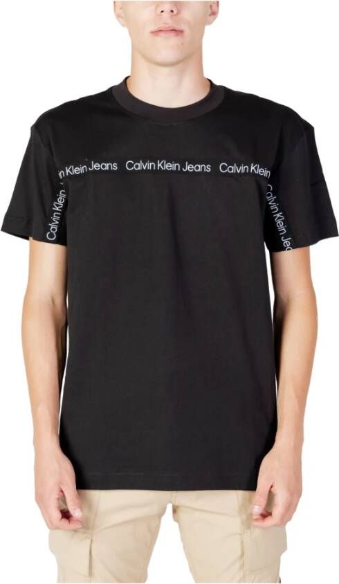 Calvin Klein Jeans Heren Zwart T-shirt Korte Mouw Herfst Winter Black Heren