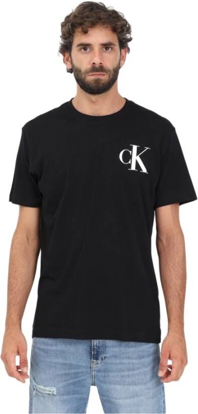 Calvin Klein Zwarte CK Logo T-shirts en Polos Black Heren