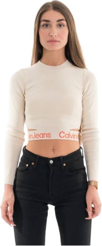 Calvin Klein Jeans Shirt met lange mouwen en logo in band model 'INTARSIA'