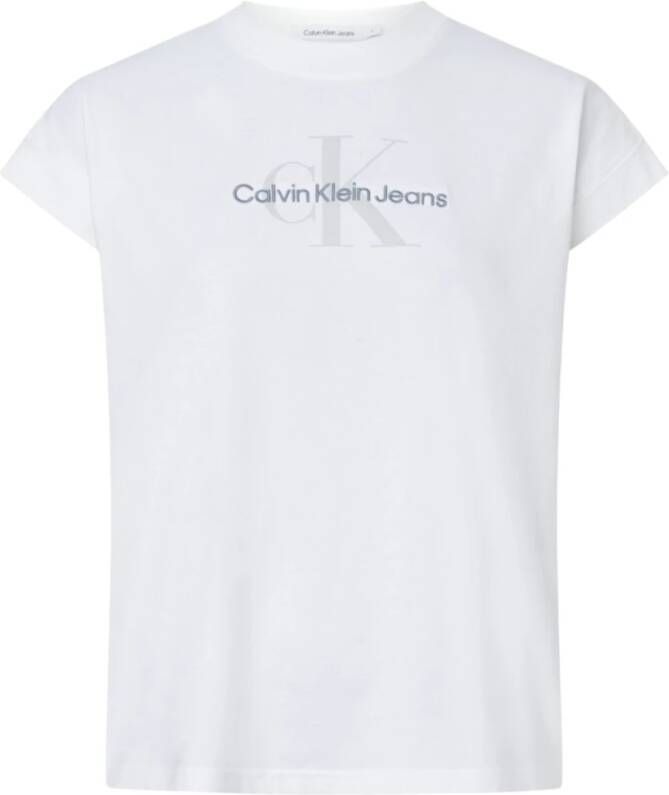 Calvin Klein Monologo T-shirt Wit J20J220717 YAF White Dames