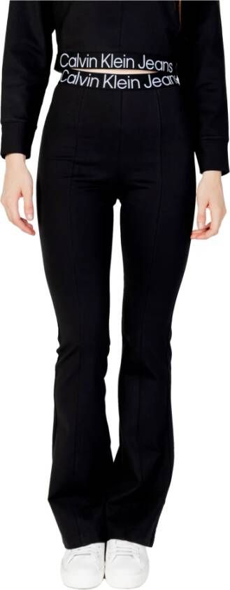 Calvin Klein Jeans Zwarte broek met logoband Black Dames