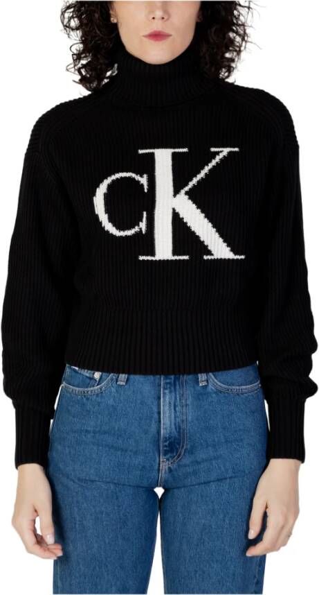 Calvin Klein Jeans Dames gebreide kleding zwart lange mouw Black Dames