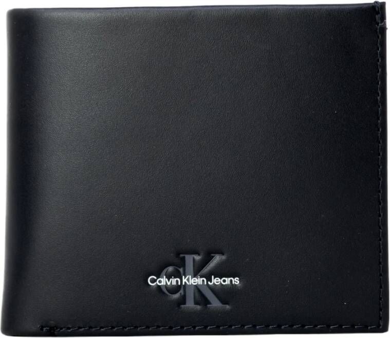 Calvin Klein Zwarte portemonnee met kaartsleuven en muntvakje Black Heren