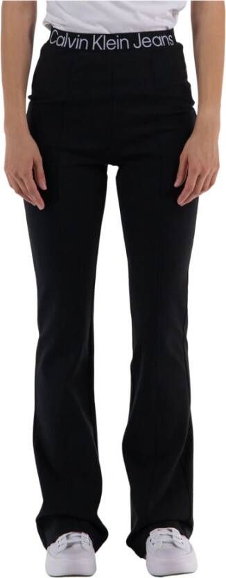 Calvin Klein Jeans Zwarte broek met logoband Black Dames