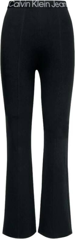 Calvin Klein Jeans Zwarte broek met logoband Zwart Dames