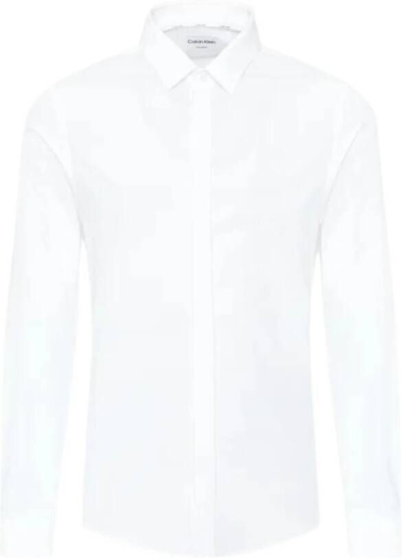 Calvin Klein Jeans Witte Slim Fit Overhemden voor Heren White Heren