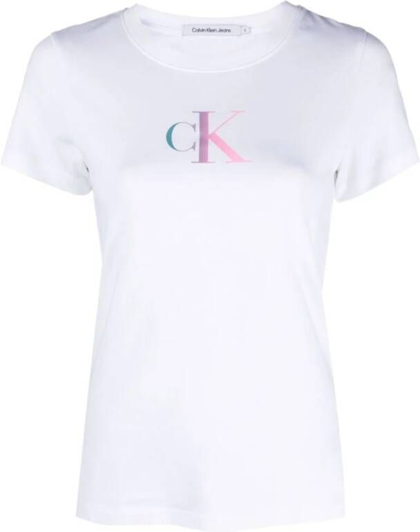 Calvin Klein Jeans Witte T-shirts en Polos van Calvin Klein White Dames