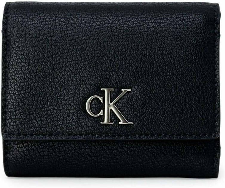 Calvin Klein Zwarte Polyester Portemonnee met Dubbele Kaartsleuven Zwart Dames
