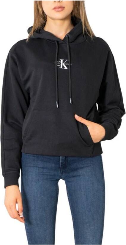 Calvin Klein Hoodie Cropped Monogram Hoodie met ck monogramlogo & opschrift