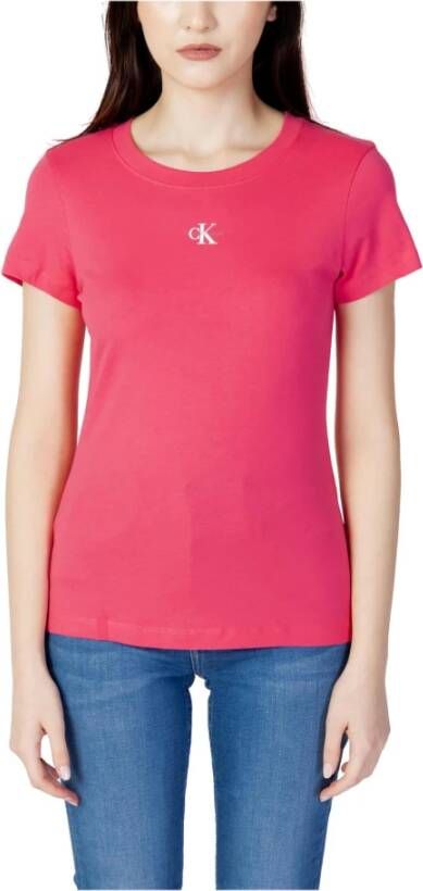 Calvin Klein Jeans Women's T-shirt Roze Dames