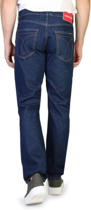 Calvin Klein Heren Regular Fit Katoenen Jeans met Ritssluiting Blue Heren