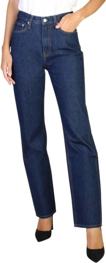 Calvin Klein Dames Jeans met Ritssluiting in Effen Kleur Blue Dames