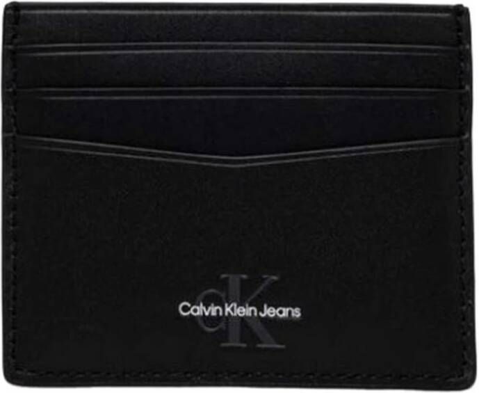 Calvin Klein Jeans Zachte Kaarthouder Monogram Collectie Black Heren