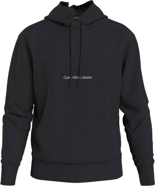 Calvin Klein Heren Hoodie van Fleece met Borduursel Zwart Heren