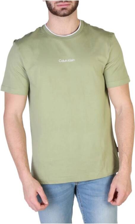 Calvin Klein Heren T-shirt met korte mouwen en ronde hals Green Heren
