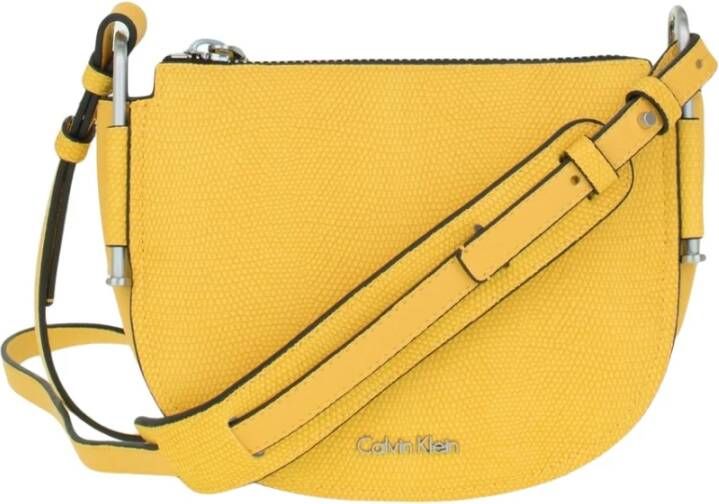 Calvin Klein Stijlvolle Schoudertas voor Vrouwen Yellow Dames