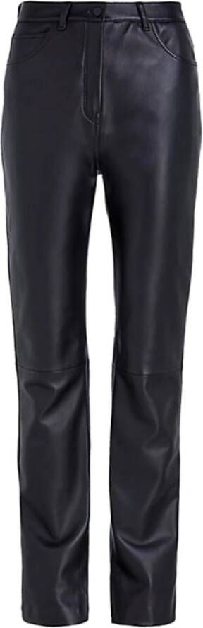 Calvin Klein Leather Trousers Zwart Dames