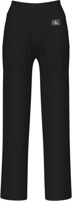 Calvin Klein Leather Trousers Zwart Dames